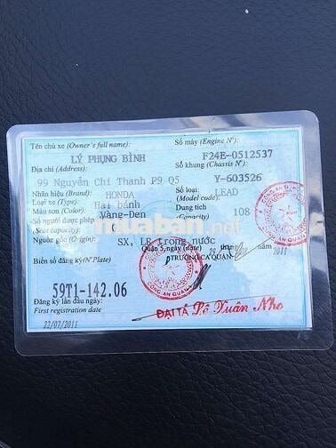 Xe 9 chủ bstp dk2011 Honda lead Fi