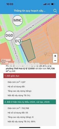 Kẹt tiền NH ra gấp lô đất 685m2 (300 thổ cư),P Thới Hòa, Bến Cát, BD.