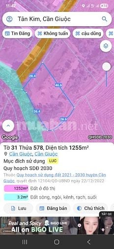 Bán 2,555m2 đất 2MT, đường Tập Đoàn 2, Tân Kim, Cần Giuộc, LA