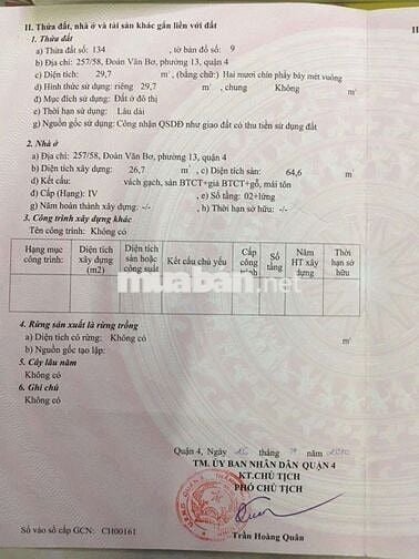 Cần bán nhà hẻm 257 Đoàn Văn Bơ - Hẻm 1 xẹt, gần chợ Xóm Chiếu