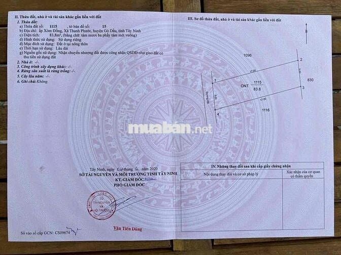 ĐẤT RẼ GẦN KCN PHƯỚC ĐÔNG CHỈ 360tr