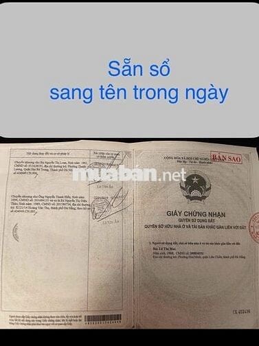 Bán nhà mặt tiền đường Thanh Tịnh -  Đà Nẵng