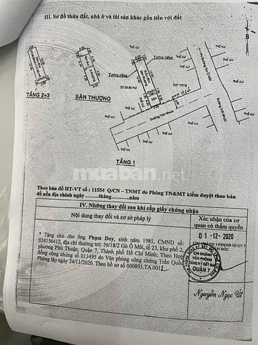 BÁN NHÀ ,hẻm 8m2, đường gò ô môi ,Q7 –dt- 4x20  Đúc trệt 2 lầu + sân t
