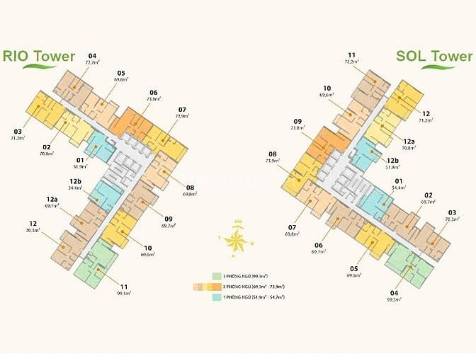 Bán Căn hộ tại Masteri An Phú tầng cao gồm 2 phòng ngủ 69m2