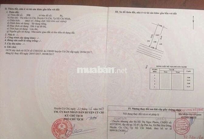 BÁN ĐẤT 700 triệu DT 100m2 Đ.Nguyễn Văn Khạ, TT Củ Chi, sổ hồng riêng