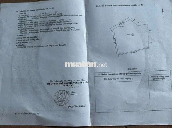 🔥🔥cần bán gần 2 ha đất Tân Uyên
