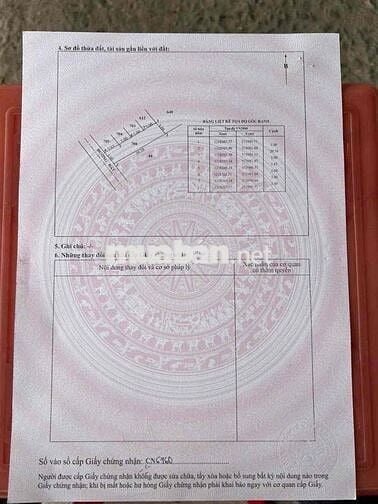 chính chủ cần tiền bán gấp đất full thổ, 101m2 , sổhồngriêng Giá 1t350