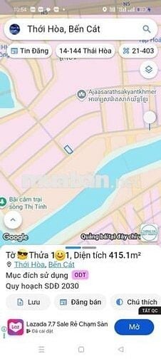 Cần bán đất góc 2 mặt tiền đường nhựa lớn , DT 415m2 , full thổ cư