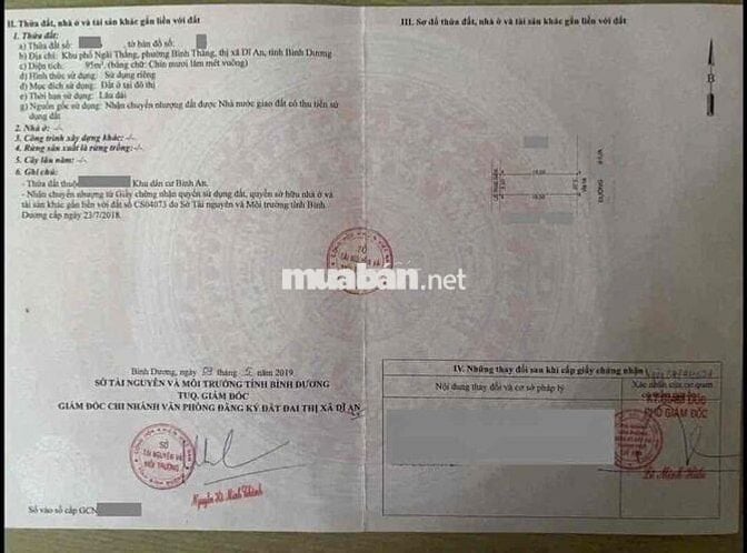 Đất KDC Bình An, gần ngã ba Tân Vạn, sổ riêng, 622 Dĩ An