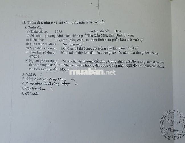 Chính chủ cần bán gấp đất đẹp Định Hòa