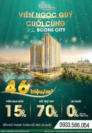 Tháp Green Diamond viên kim cương xanh của Bcons City