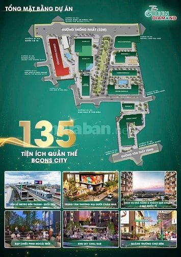 Tháp Green Diamond viên kim cương xanh của Bcons City