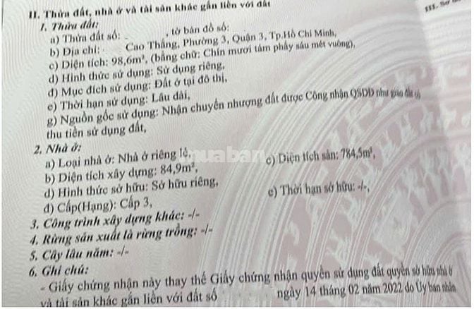 Bán toà nhà mặt tiền Cao Thắng, Q3, DT 99m2, 1 hầm + 9 tầng, 75 tỷ