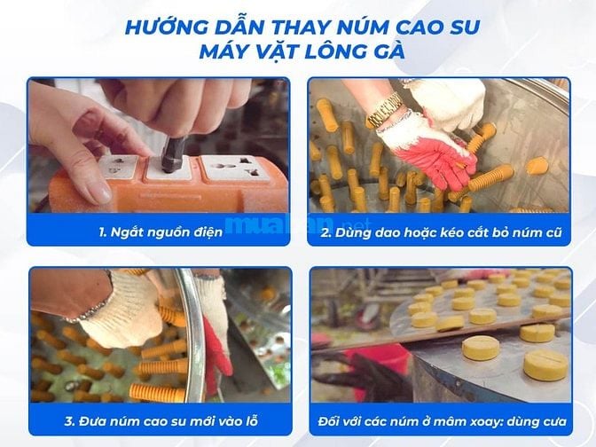 Núm cao su máy vặt lông gà vịt số lượng lớn