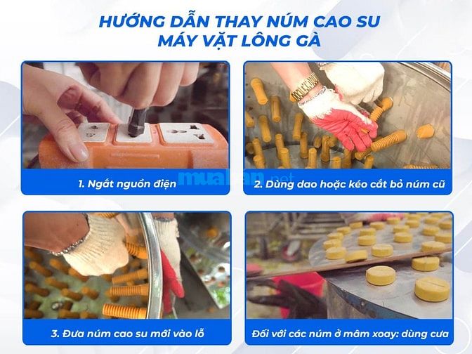 Núm cao su máy vặt lông gà vịt toàn quốc