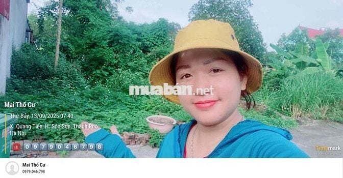 Hơn 1 tỷ-55m2-Quang Tiến-Sóc Sơn-đường thông-xe tải vào tận đất