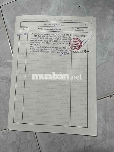 cần bán nhà nguyễn văn quá Q 12 8,5t TL