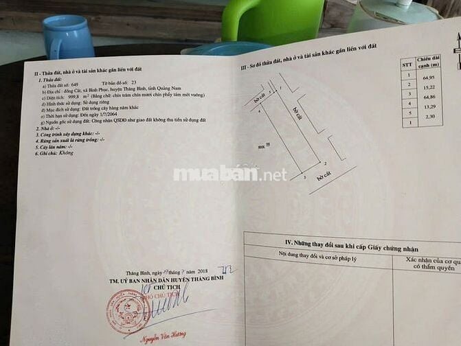 Chỉ với 420 triệu sở hữu ngay mảnh 999,8m2 tại Thăng Bình, Đà Nẵng