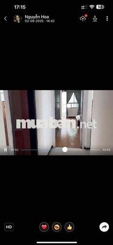 Cho thuê chung cư chính chủ. Dt 70m2 2pn,2vs. có ban công bếp khách