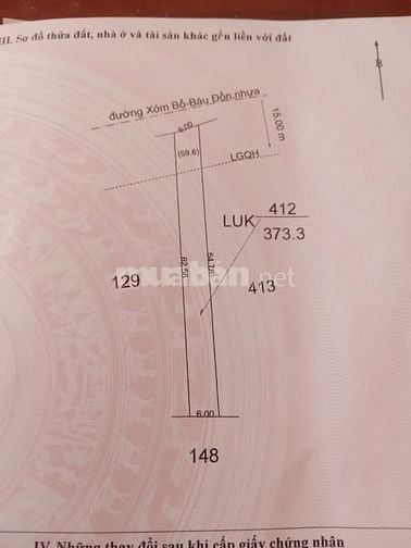 6x62 đường nhựa. Nằm giữa 2 KCN lớn. 200tr (m) 