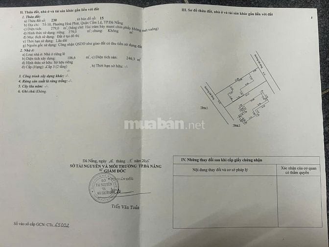 Bán nhà kiệt 135 Vũ Lăng, Cẩm Lệ, Đà Nẵng