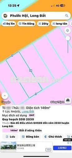 Đất Lộc An - Đất Đỏ- Gần Bờ Biển
Diện tích: 7x20 (140m2 full thổ cư)