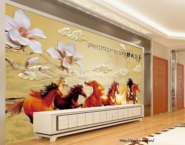 tranh gạch 3d phong thủy mã đáo thành công - VCX4