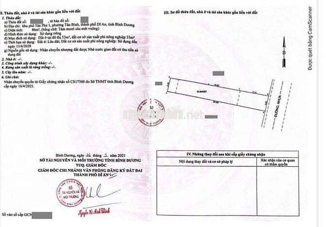 Đất gần ngã tư Chiêu Liêu, phường Tân Bình, TP Dĩ An