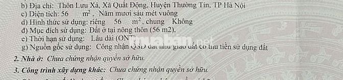 🔥 CẦN BÁN GẤP ĐẤT THƯỜNG TÍN – HÀ NỘI 🔥