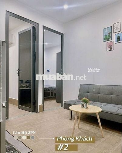 Căn hộ 2pn ban công full nội thất mới Âu Dương lân sát cầu chữ y