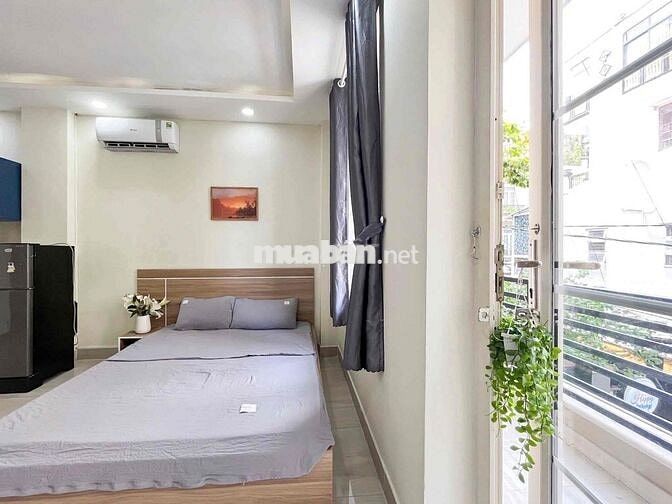 CHO THUÊ CĂN HỘ FULL NỘI THẤT CÓ BAN CÔNG, TOÀ NHÀ THANG MÁY, 35M2