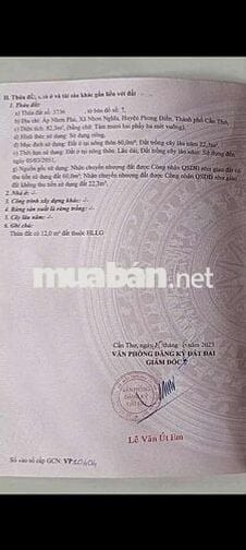 Bán đất thổ cư cầu sà no cạn nhơn nghĩa phong điền