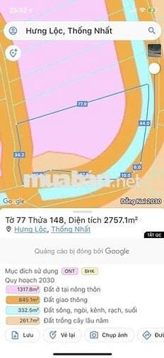 Đất lớn phủ hồng có thổ cư đường ô tô KDC xã Dầu Giây