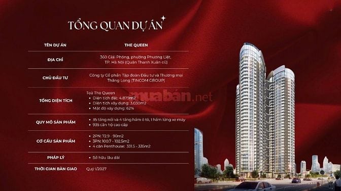 👑 BẮT ĐẦU BOOKING THE QUEEN – ƯU ĐÃI ĐỢT 1 CHỈ TỪ 95 TRIỆU/M²! 