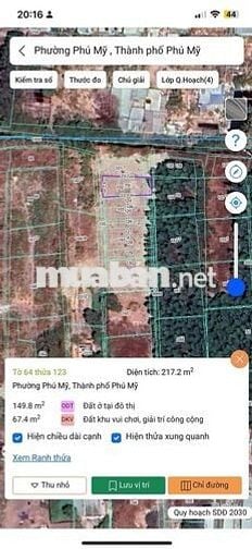 Cần bán đất Trung Tâm Thành Phố Phú Mỹ
