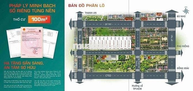 Long Hà Bình Phước 370m2, mặt tiền đg 18m, gần 2 KCN hỗ trợ vay 70%