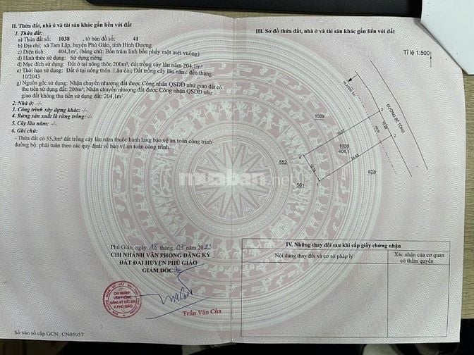 CẦN BÁN BĐS TẠI PHÚ GIÁO BÌNH DƯƠNG