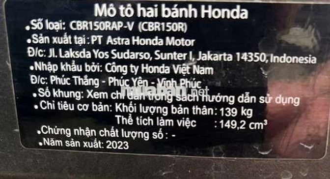 🥰Tphcm Cbr 150abs 2023 zinđẹp chínhchủ côngchứng