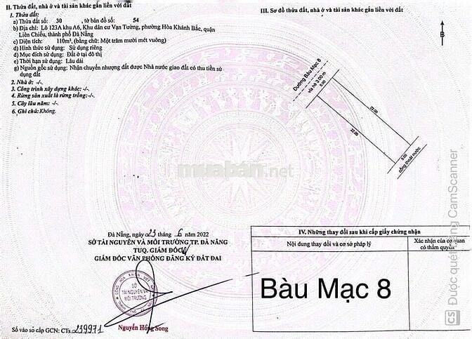 🏩 Bán đất biển mt đường Bàu Mạc 8, Liên Chiểu, 110m2, 4.x tỷ tl