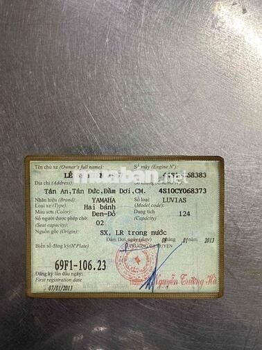 LUVIAS ĐỜI 2013 BS 69 CÀ MAU HỖ TRỢ GÓP NH ĐỖI XE