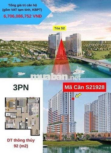 ĐẲNG CẤP NGƯỜI CÓ TIỀN - SỞ hữu căn 3pn view cực đẹp hướng ĐÔNG NAM