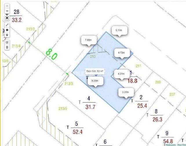 Căn góc 2 mặt tiền Đường Nguyễn Thiện Thuật P1 quận 3- 7.8X7 HDT 66tr