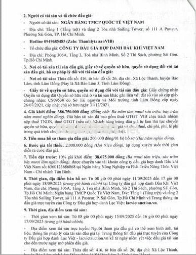 BĐS Xã Lộc Thành, Bảo Lâm, Lâm Đồng (Nay là Xã Bảo Lâm 3, Lâm Đồng)