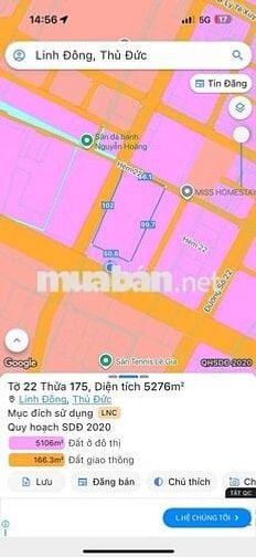 BÁN ĐẤT ĐƯỜNG 22, PHƯỜNG LINH ĐÔNG – 55.5M² (4X13.8M) – GIÁ 5 TỶ