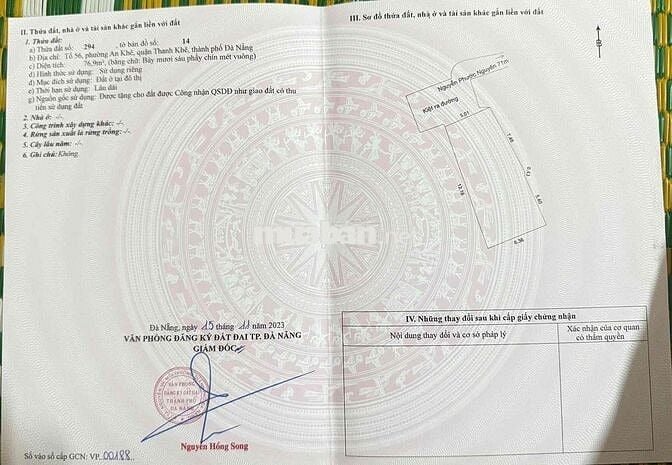 Đất Nguyễn Phước Nguyên chính chủ cần bán