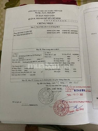 Chính chủ bán nhà nguyên căn mặt tiền đường Trần Thị Ngôi Q8