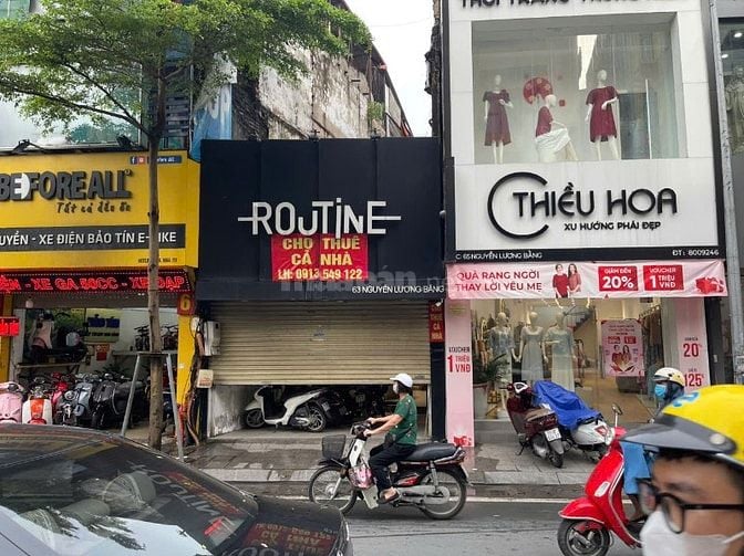 Cho thuê nhà số 63 Nguyễn Lương Bằng, DTMB T1: 95m2, DTT2: 20m2
