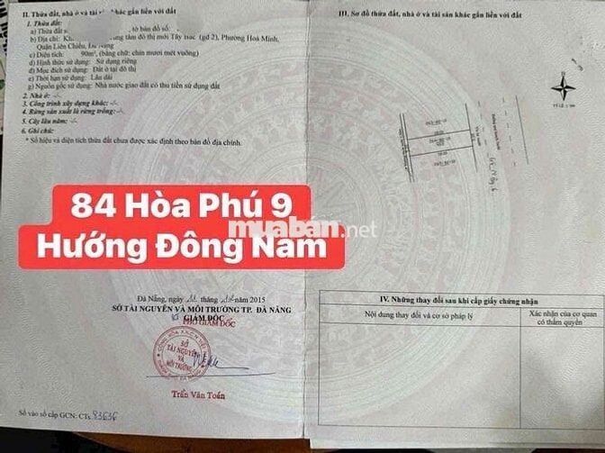 Bán lô đất MT Hoà Phú 9 Liên Chiểu