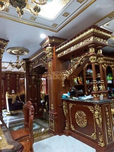 Biệt thự cao cấp gò vấp 176m2 dát vàng 12 phòng nội thất châu âu