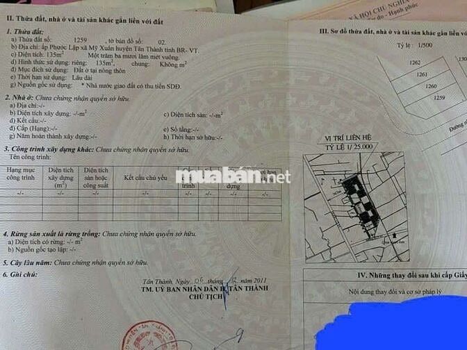 Bán lô góc 2 mặt tiền đường nhựa, tdc phường mỹ xuân,